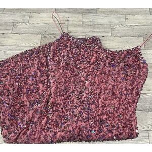 B Darlin Polyester Pink Sequin Slim Fit Mini Dress Thin Straps homecoming Sz 3/4